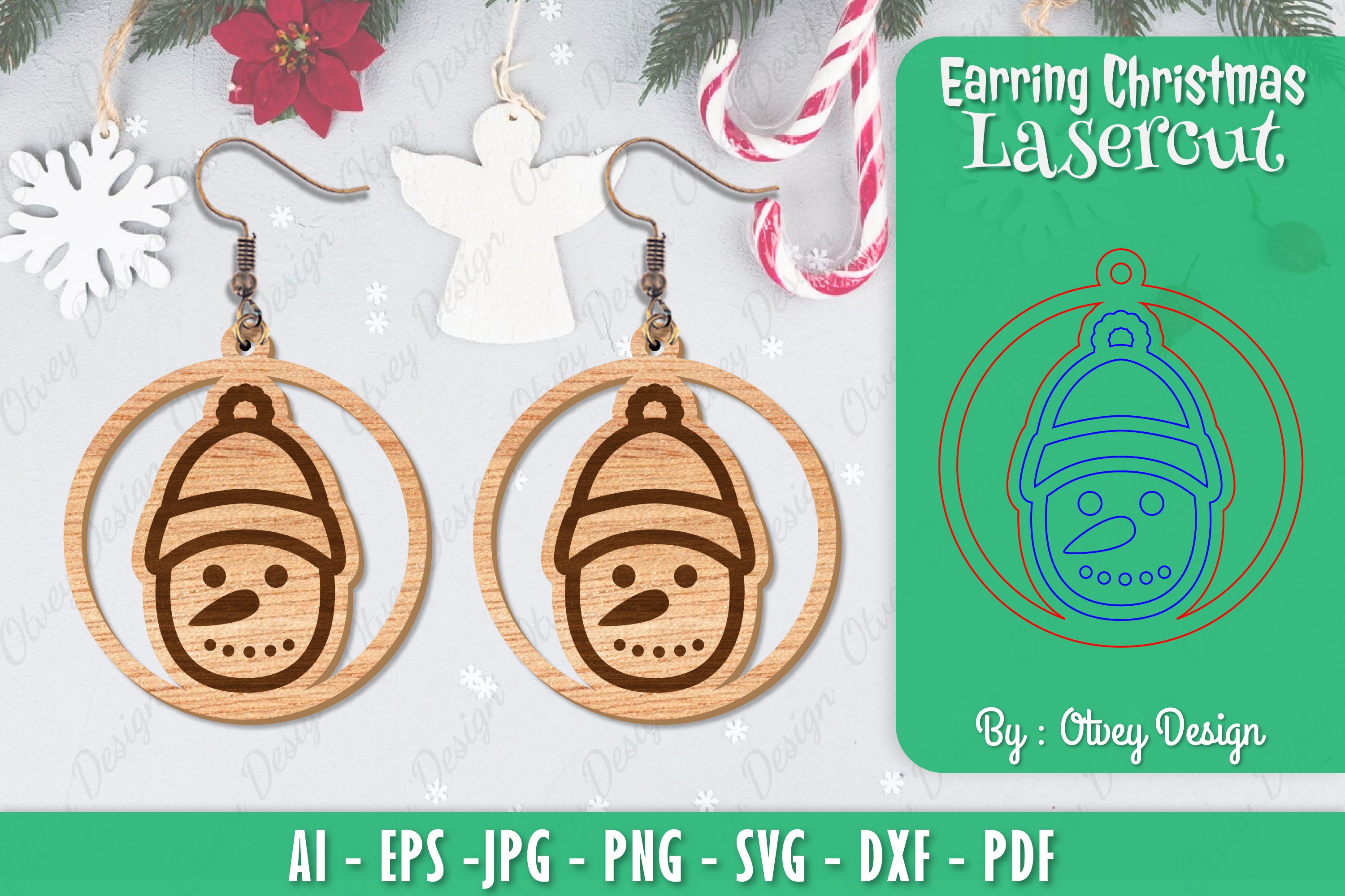 Christmas Earrings SVG Bundle