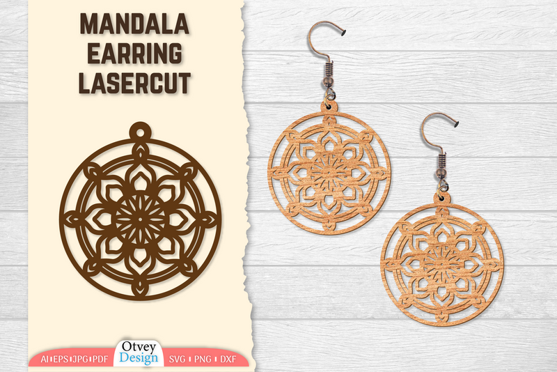 Earring Mandala Lasercut SVG Bundle 6 - CraftNest - Digital Crafting and Art