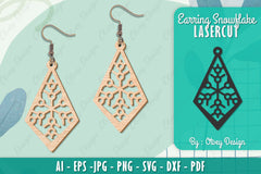 Snowflake Earring Lasercut SVG Bundle 77 - CraftNest - Digital Crafting and Art
