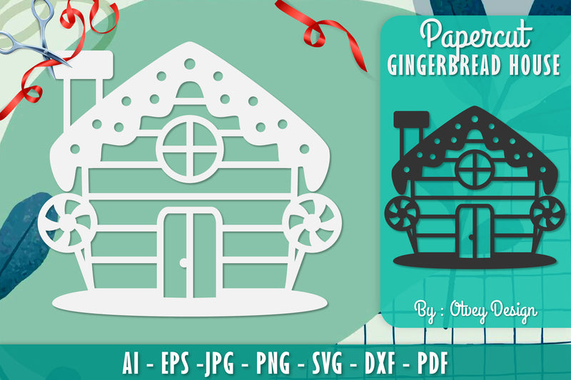 Gingerbread House Papercut SVG Bundle 9 - CraftNest - Digital Crafting and Art