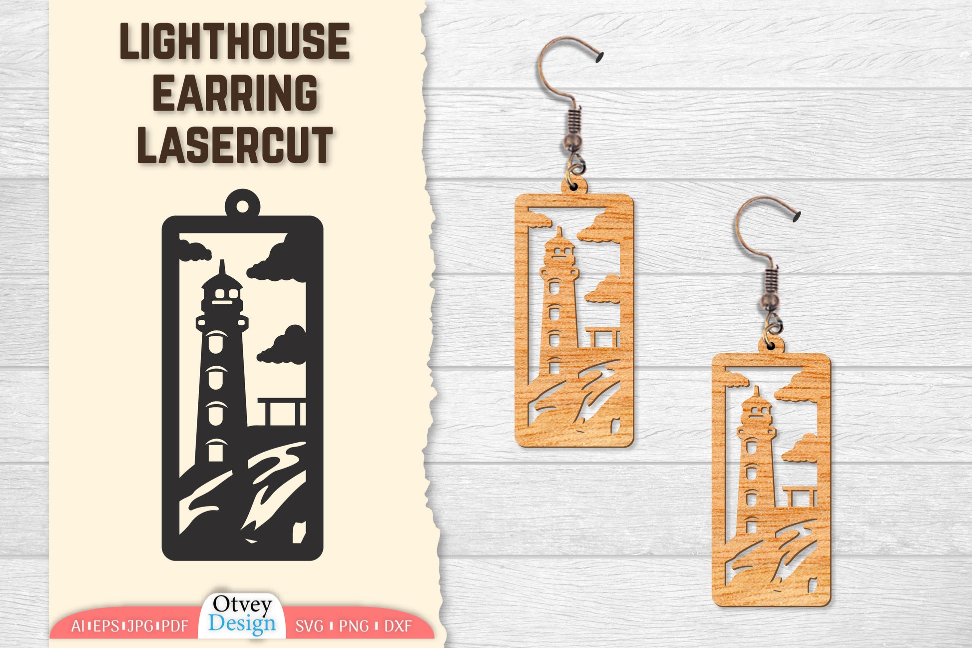 Lighthouse Earring Lasercut SVG Bundle 45 - CraftNest - Digital Crafting and Art