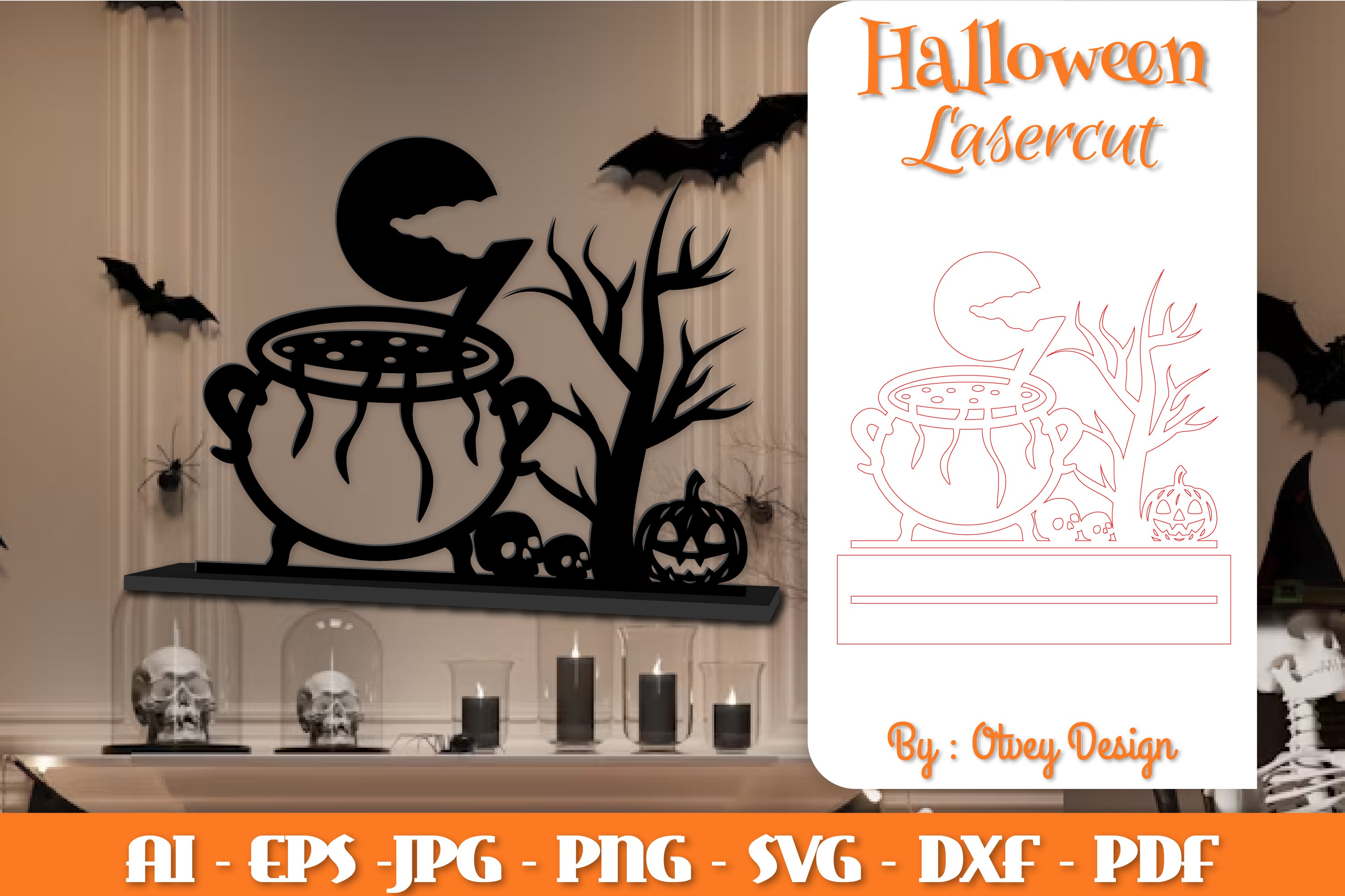 Halloween Decorations Lasercut SVG Bundle