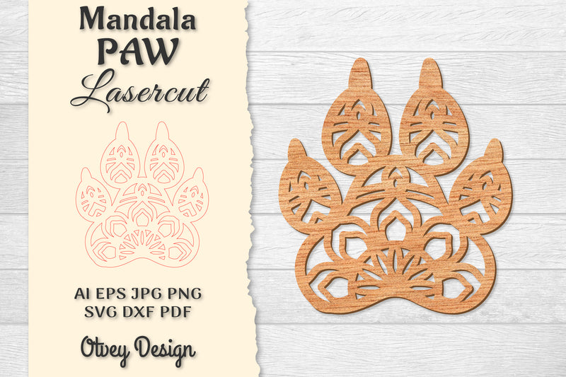 Paw Mandala Lasercut SVG Bundle 6 - CraftNest - Digital Crafting and Art