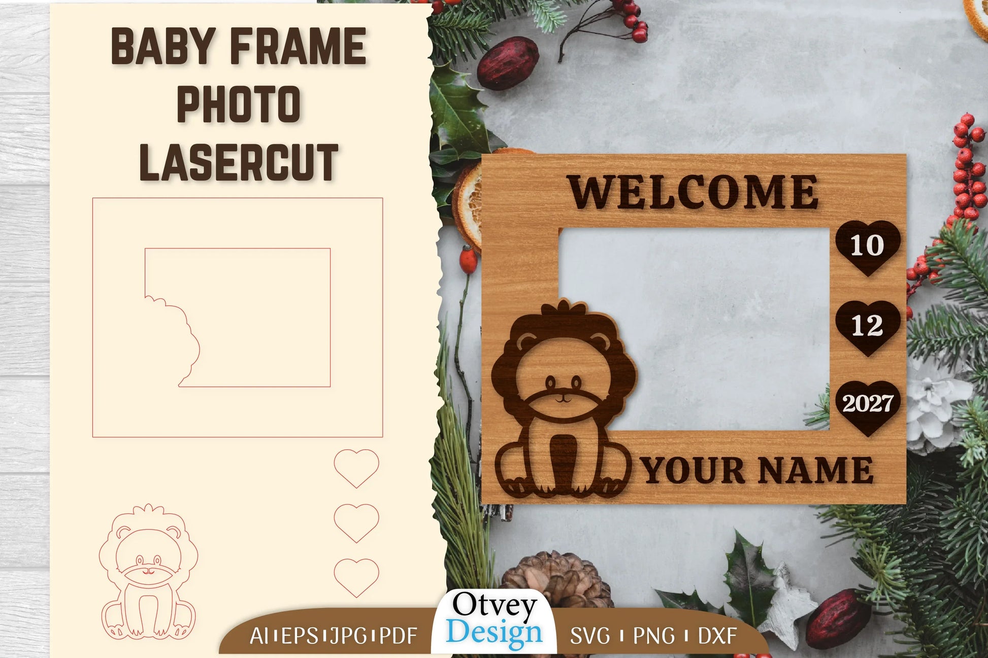 Baby Newborn Photo Frame SVG Bundle 6 - CraftNest - Digital Crafting and Art
