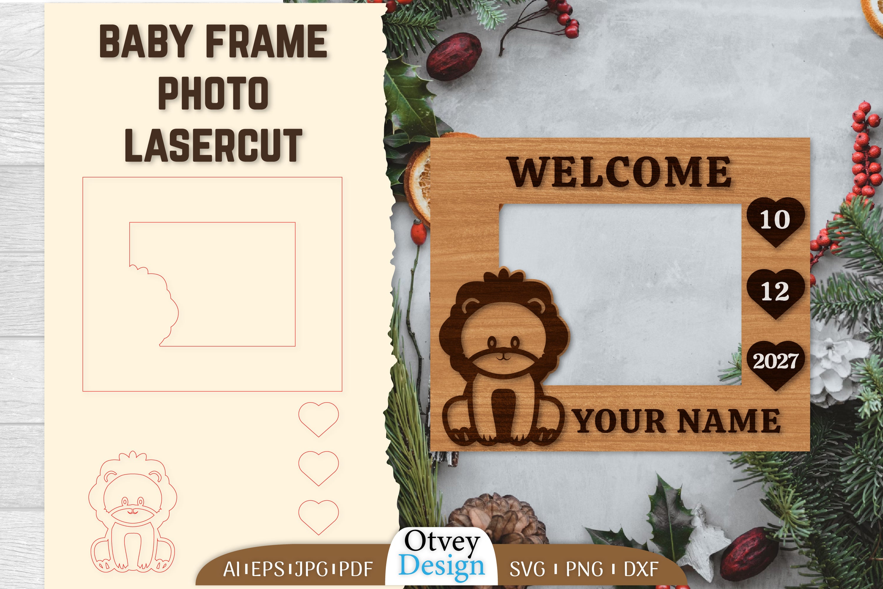 Baby Newborn Photo Frame SVG Bundle 6 - CraftNest - Digital Crafting and Art