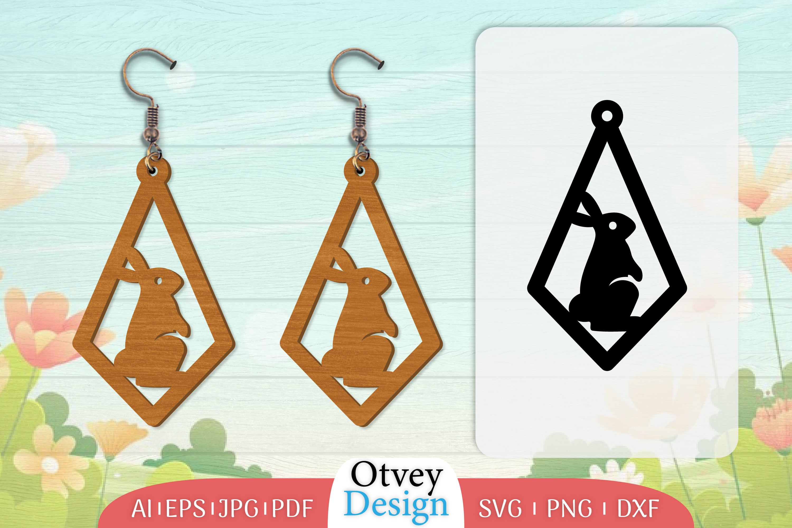 Earring Rabbit Lasercut SVG Bundle