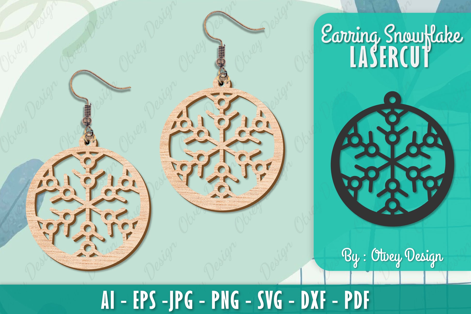 Snowflake Earring Lasercut SVG Bundle 109 - CraftNest - Digital Crafting and Art