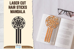 Laser Cut Mandala Hair Sticks SVG Bundle 5 - CraftNest - Digital Crafting and Art