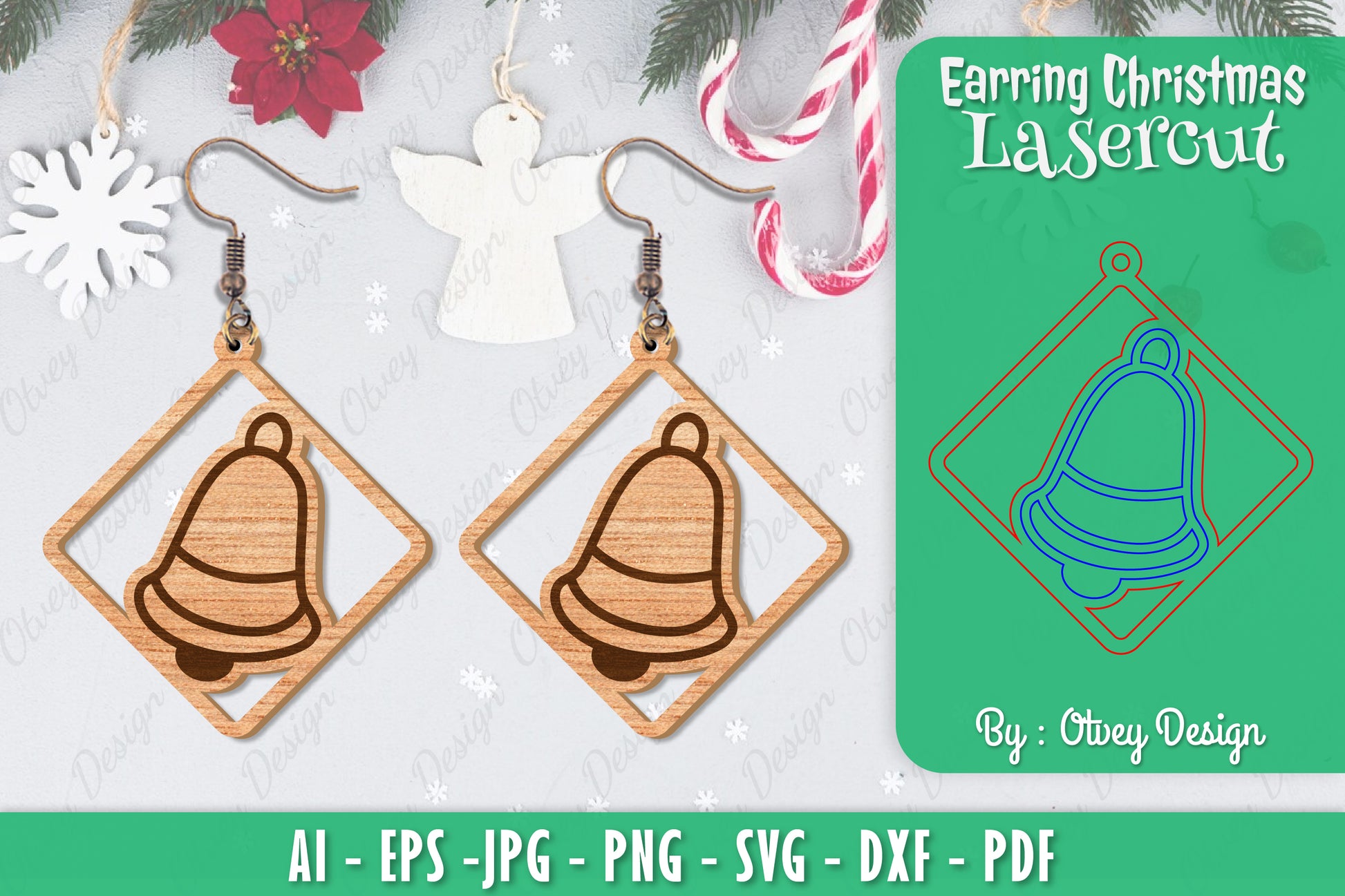 Christmas Earrings SVG Bundle 15 - CraftNest - Digital Crafting and Art