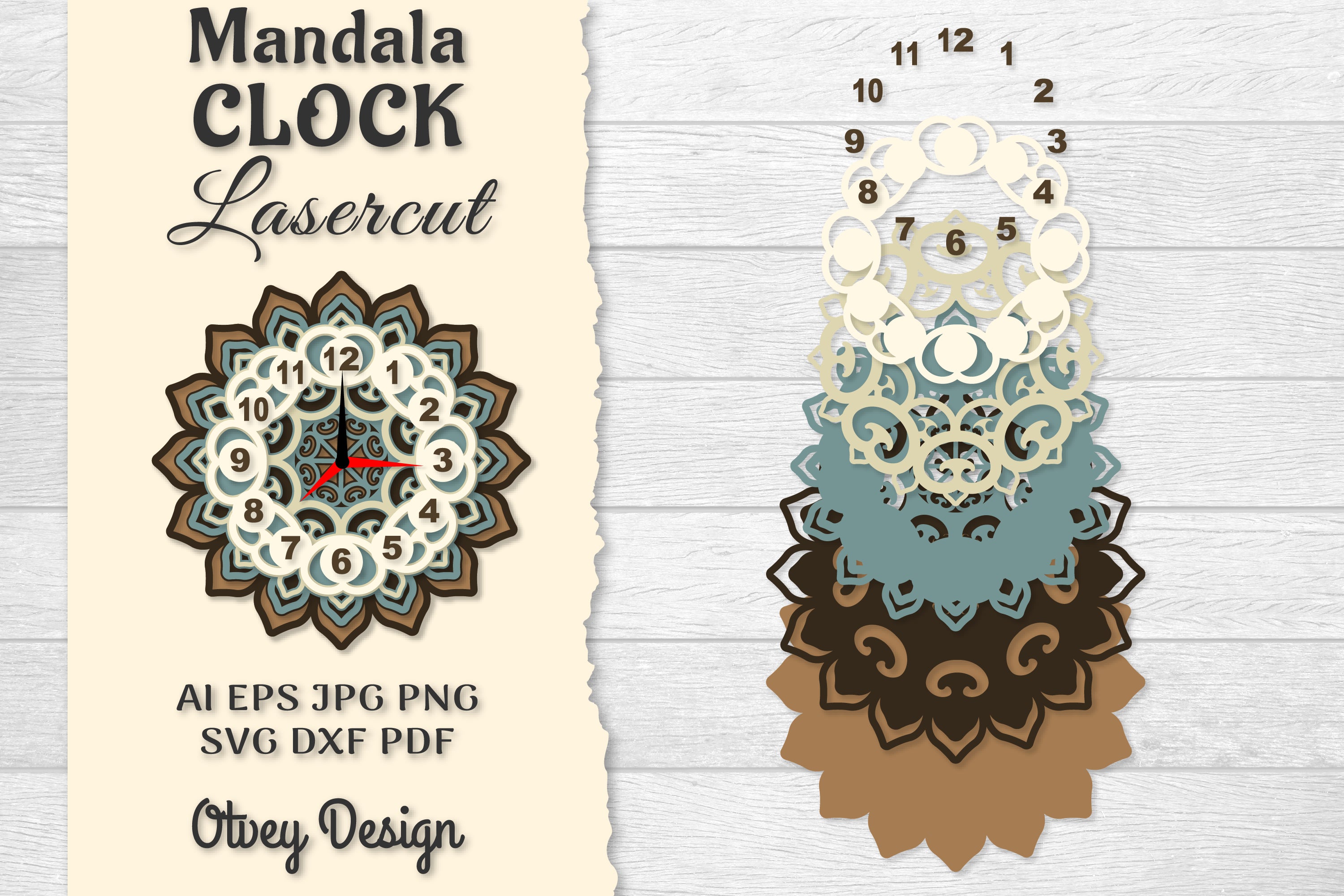 Clock Mandala Lasercut SVG Bundle 6 - CraftNest - Digital Crafting and Art