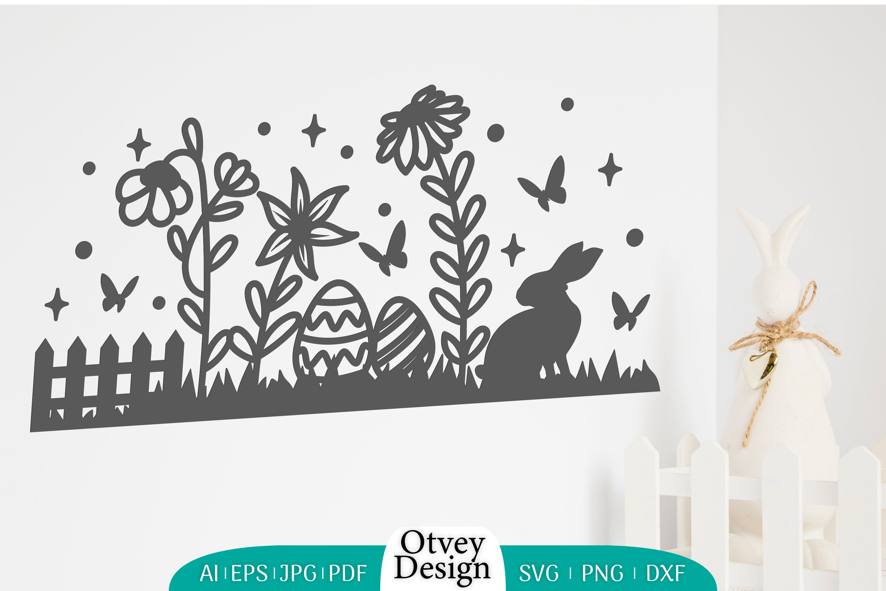 Easter Bunny Scene in Garden SVG Bundle 2 - CraftNest - Digital Crafting and Art