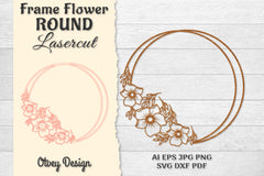 Frame Flower Round Lasercut SVG Bundle 7 - CraftNest - Digital Crafting and Art