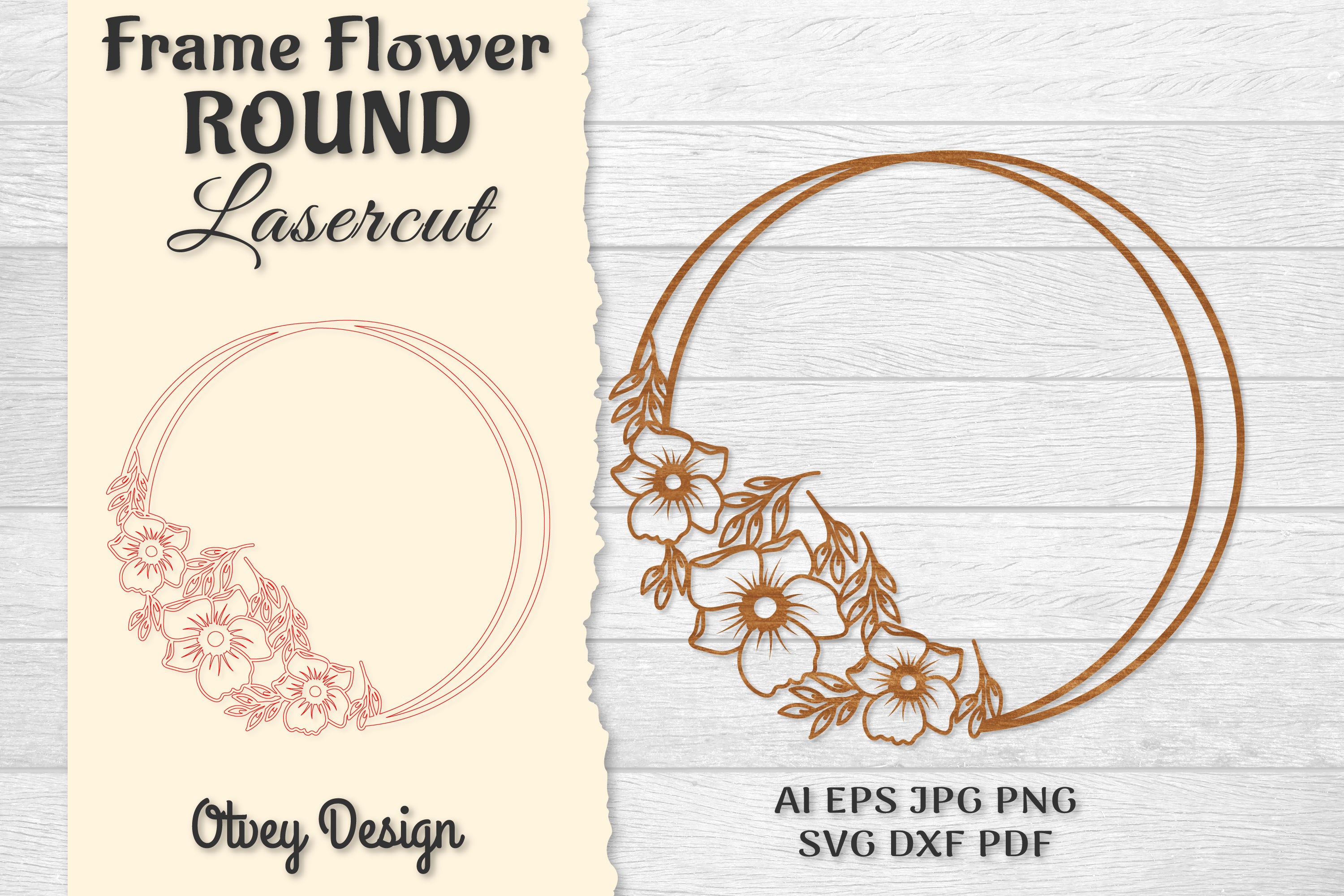 Frame Flower Round Lasercut SVG Bundle 7 - CraftNest - Digital Crafting and Art