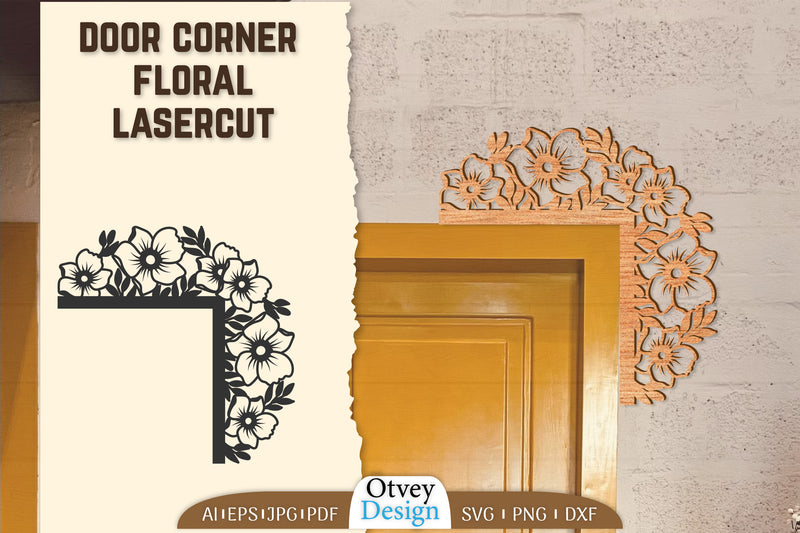 Door Corner Floral Lasercut SVG Bundle 5 - CraftNest - Digital Crafting and Art