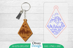 Sunset Mountain Keychain SVG Bundle 8 - CraftNest - Digital Crafting and Art