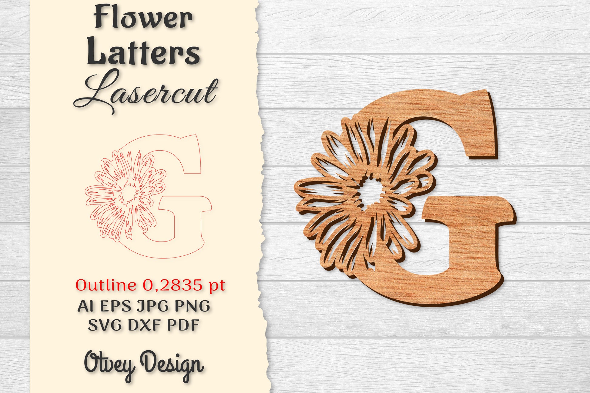 Flower Letters Laser Cut SVG Bundle 6 - CraftNest - Digital Crafting and Art