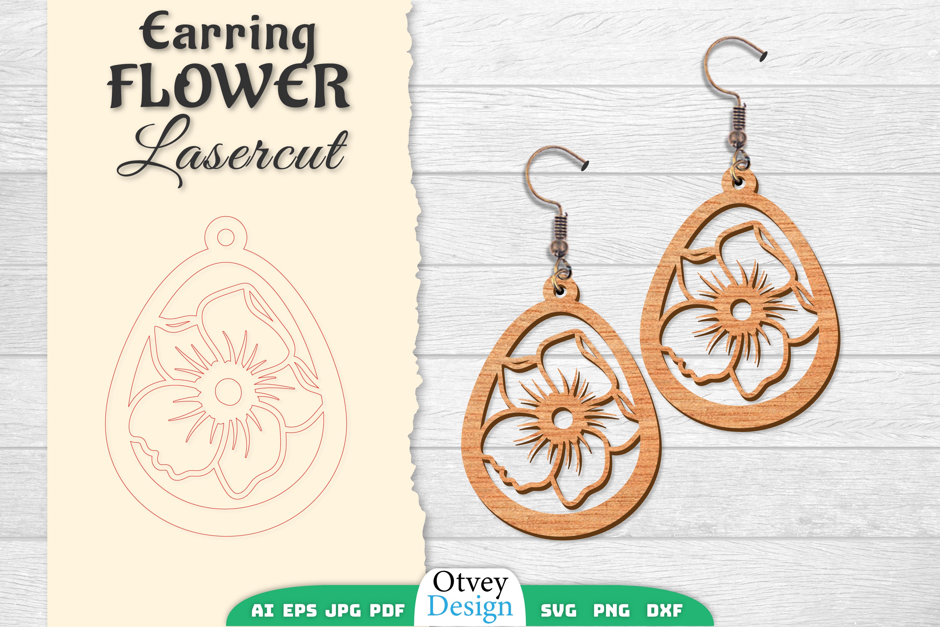 Earring Flower Lasercut SVG Bundle 51 - CraftNest - Digital Crafting and Art