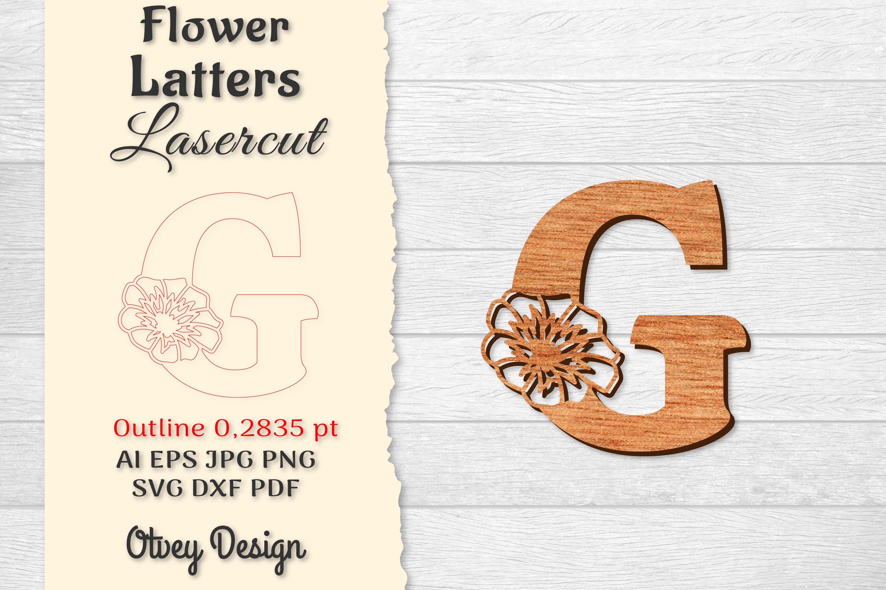 Flower Letters Laser Cut SVG Bundle 25 - CraftNest - Digital Crafting and Art