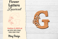 Flower Letters Laser Cut File SVG Bundle 121 - CraftNest - Digital Crafting and Art