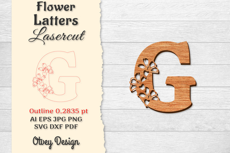 Flower Letters Laser Cut File SVG Bundle 121 - CraftNest - Digital Crafting and Art