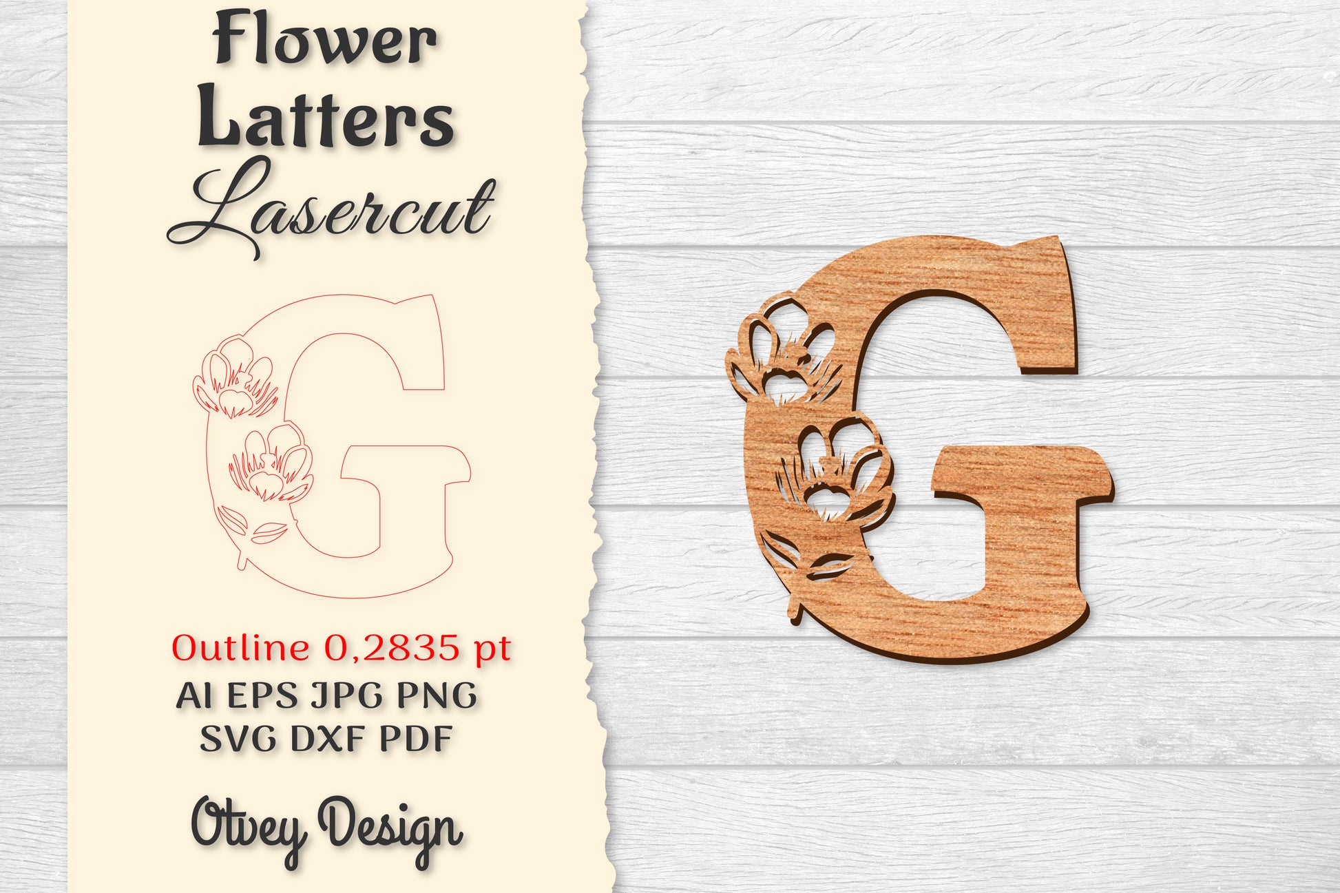 Flower Letters Laser Cut SVG Bundle 92 - CraftNest - Digital Crafting and Art