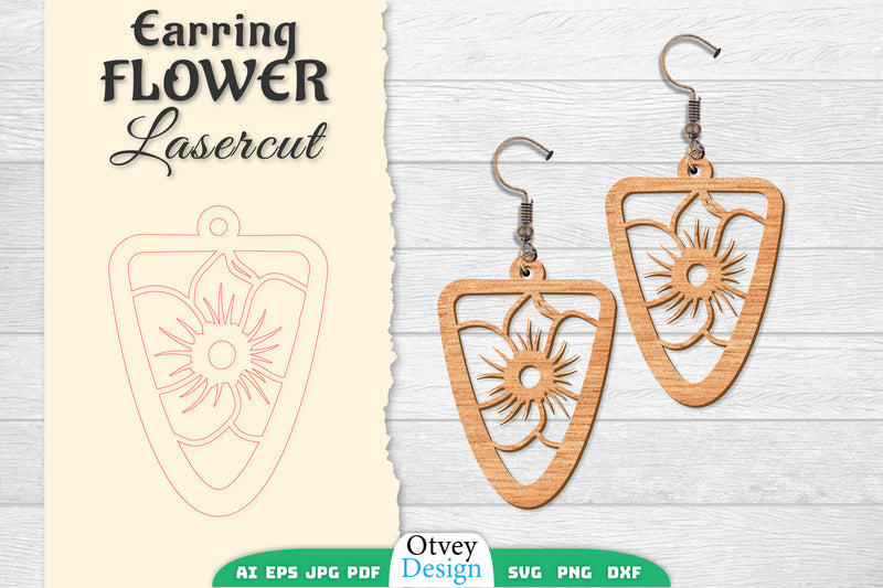 Earring Flower Lasercut SVG Bundle 66 - CraftNest - Digital Crafting and Art