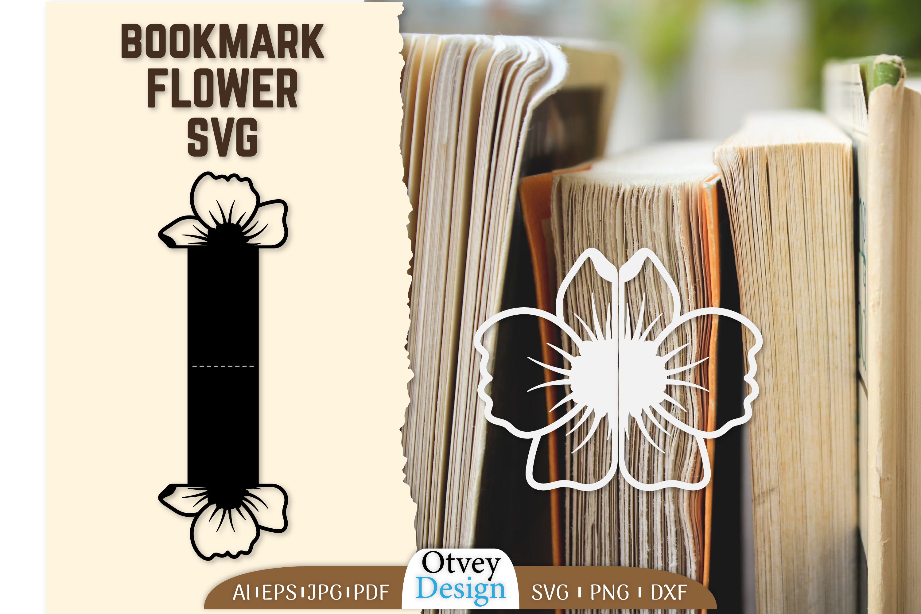 Cutout Flower Bookmark SVG Bundle 7 - CraftNest - Digital Crafting and Art