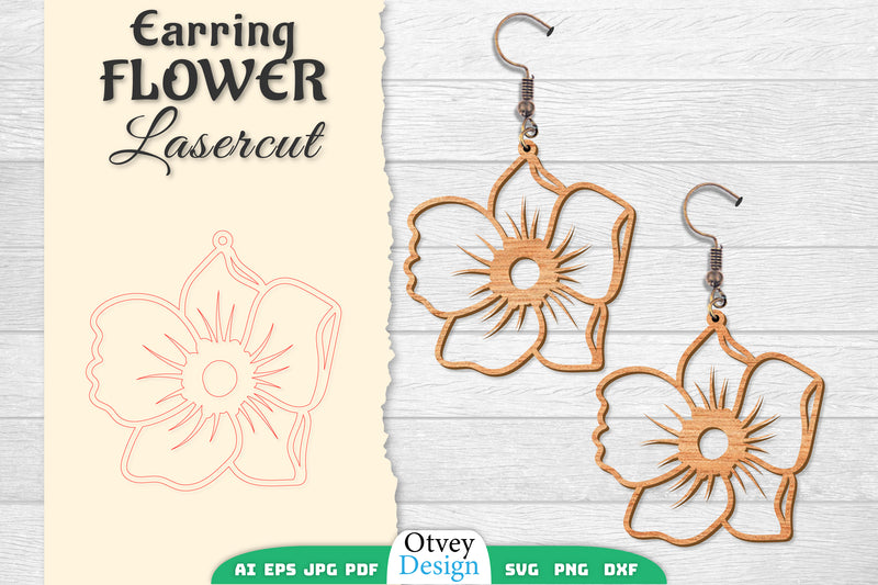 Earring Flower Lasercut SVG Bundle 7 - CraftNest - Digital Crafting and Art