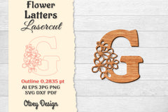 Flower Letters Laser Cut File SVG Bundle 135 - CraftNest - Digital Crafting and Art