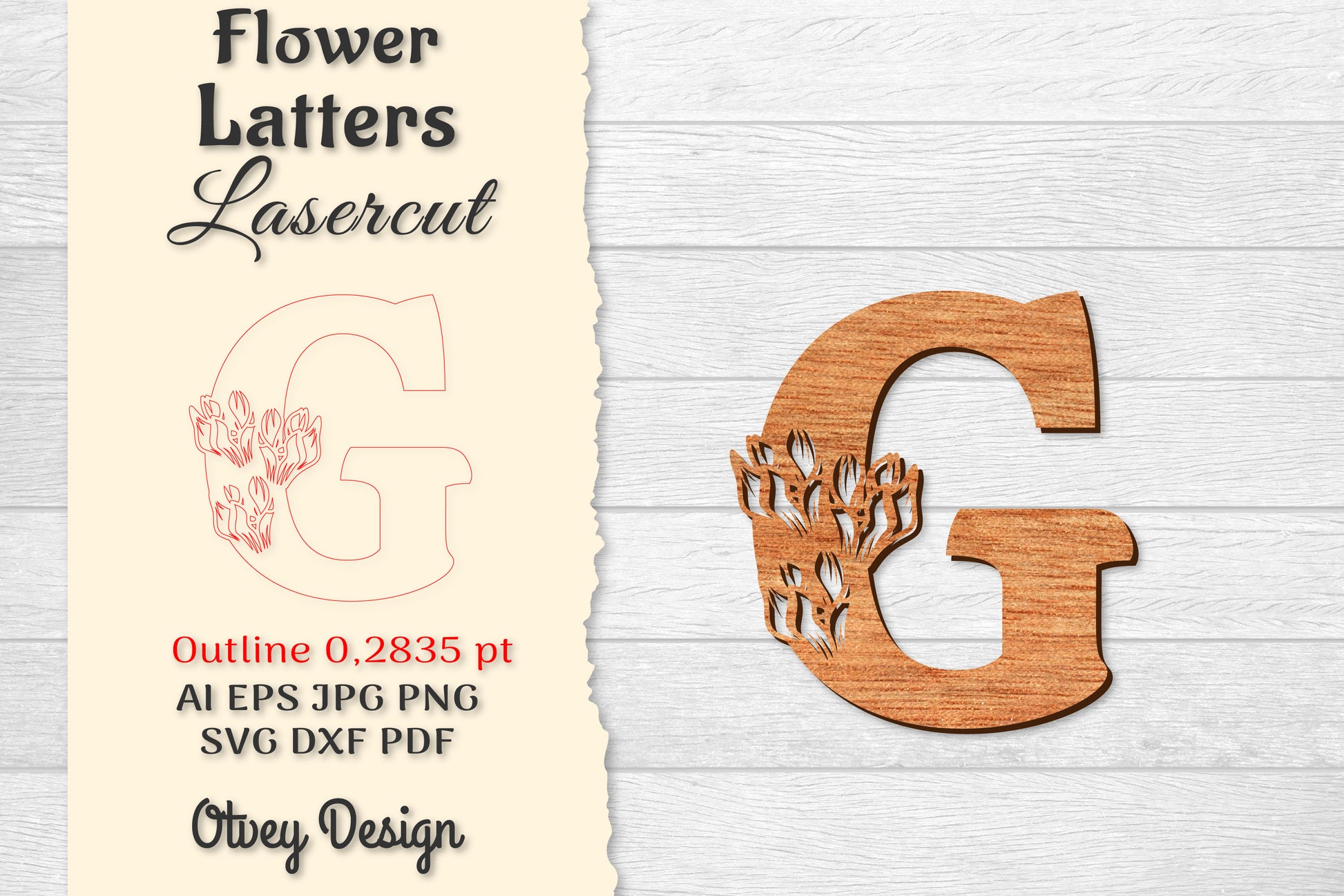 Flower Letters Laser Cut File SVG Bundle 103 - CraftNest - Digital Crafting and Art