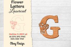 Flower Letters Laser Cut File SVG Bundle 103 - CraftNest - Digital Crafting and Art