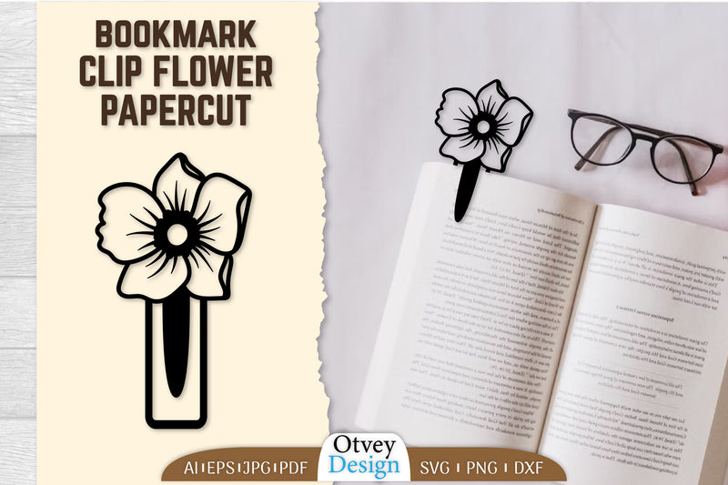 Clip Bookmark Flower SVG Bundle 7 - CraftNest - Digital Crafting and Art