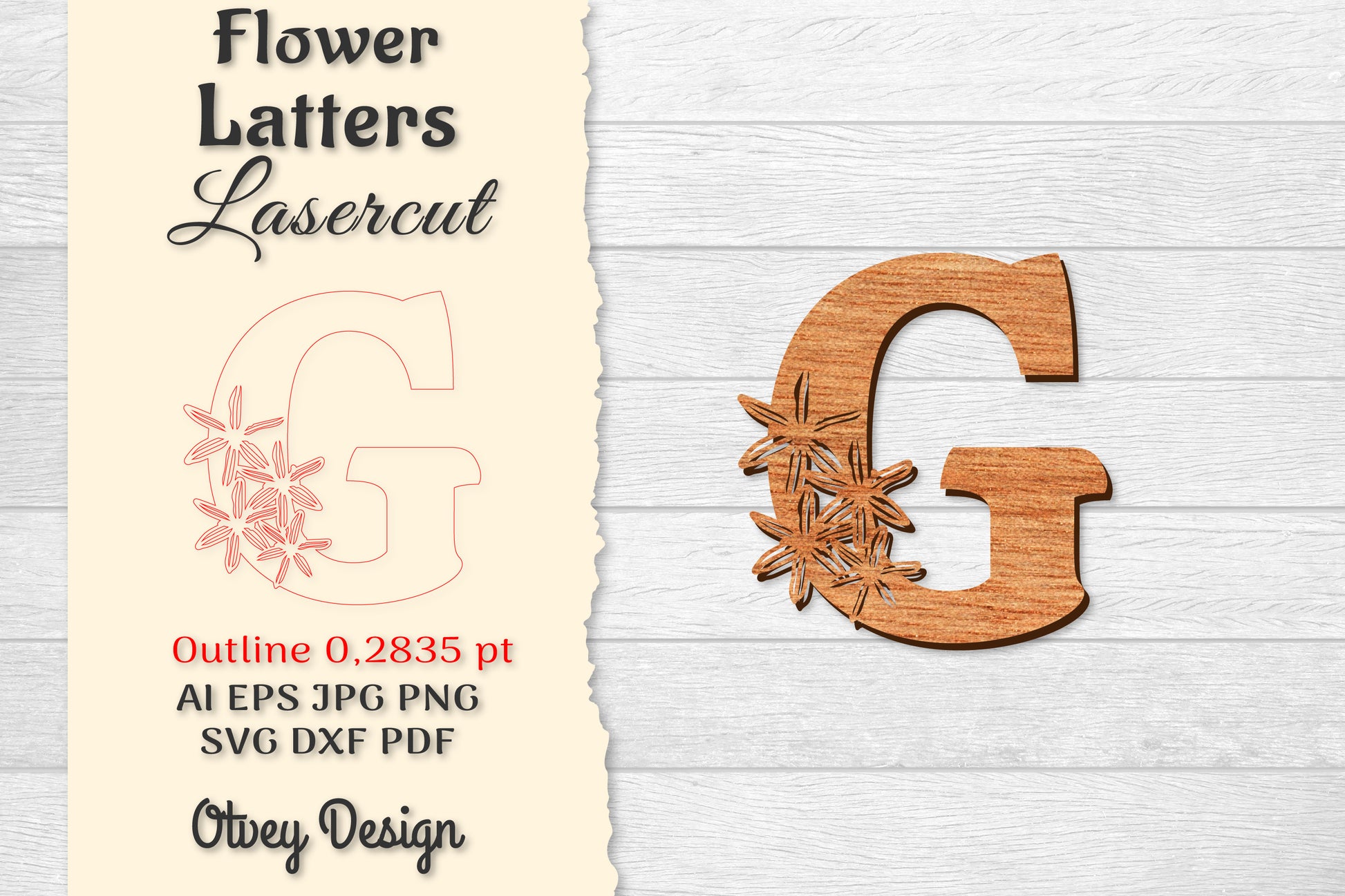 Flower Letters Laser Cut File SVG Bundle 32 - CraftNest - Digital Crafting and Art