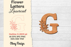 Flower Letters Laser Cut File SVG Bundle 32 - CraftNest - Digital Crafting and Art