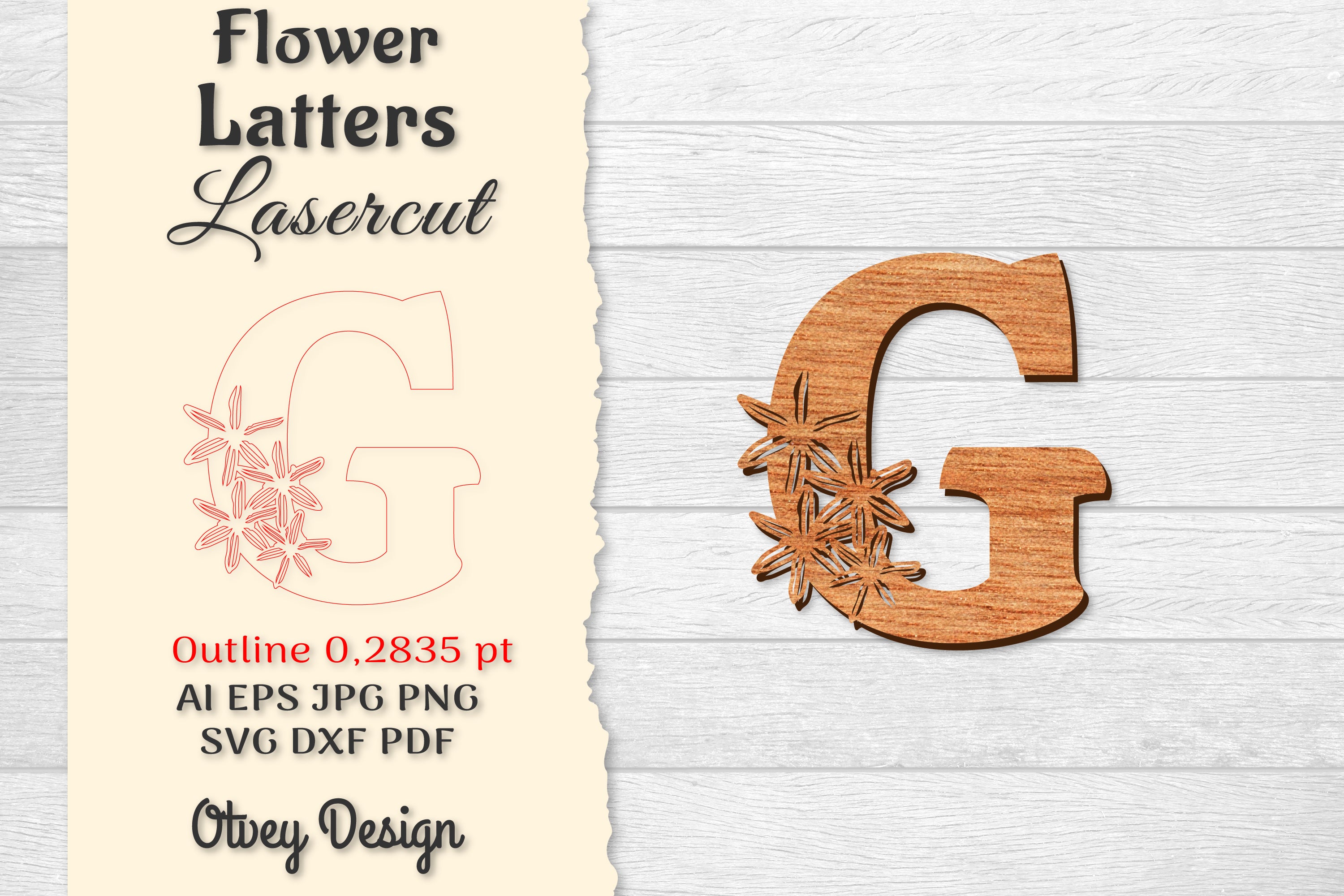 Flower Letters Laser Cut File SVG Bundle 32 - CraftNest - Digital Crafting and Art
