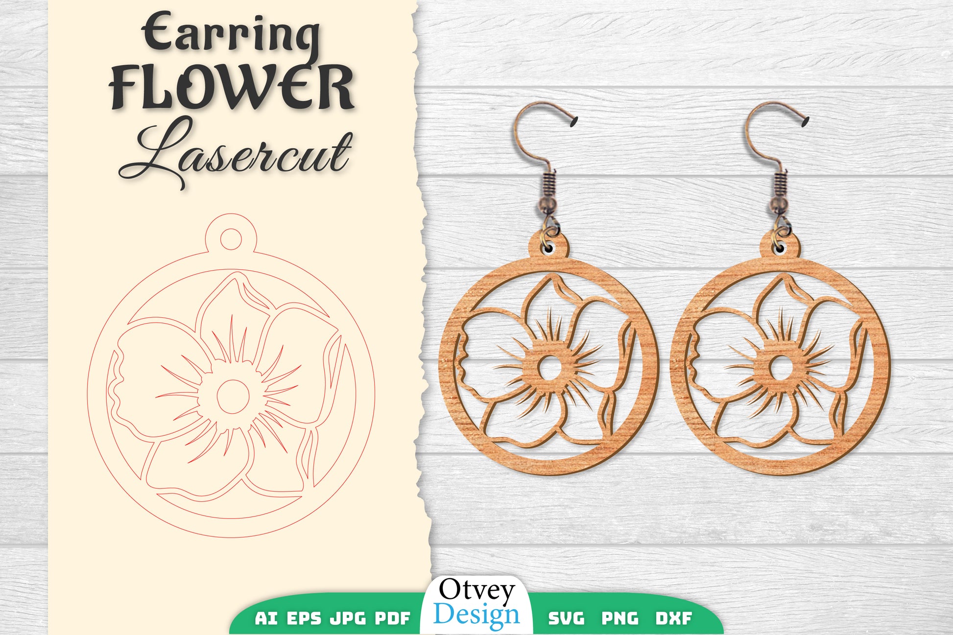 Earring Flower Lasercut SVG Bundle 21 - CraftNest - Digital Crafting and Art