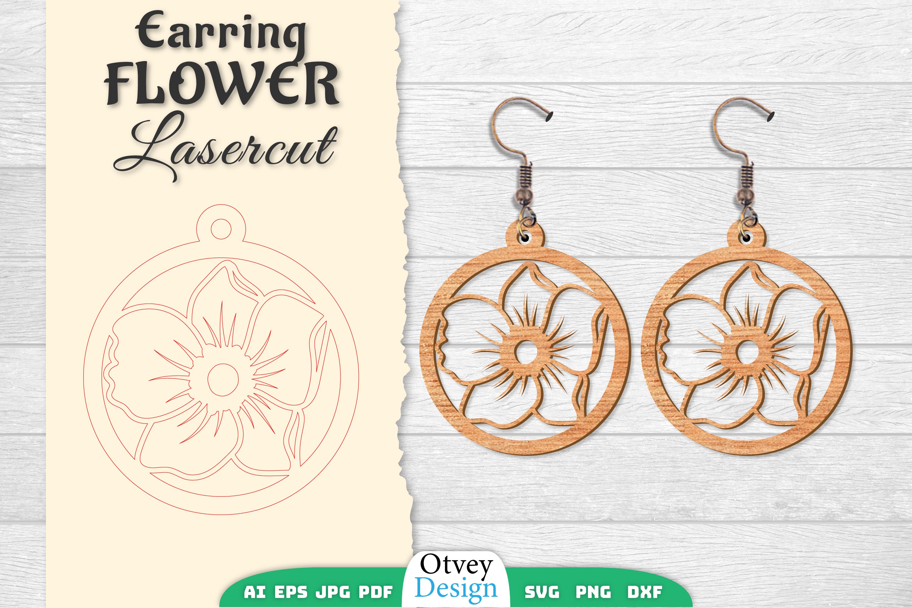 Earring Flower Lasercut SVG Bundle 21 - CraftNest - Digital Crafting and Art