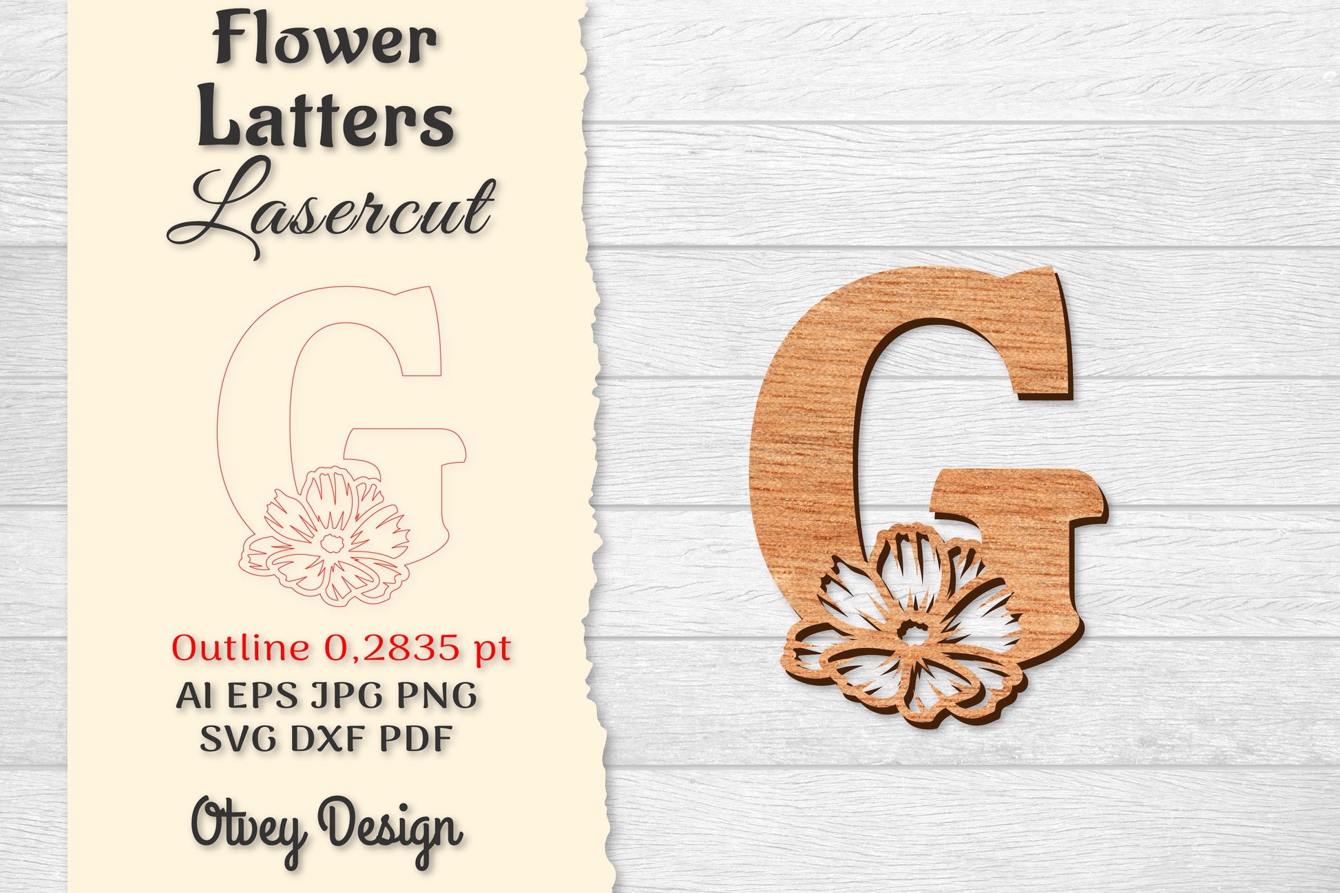 Flower Letters Laser Cut SVG Bundle 65 - CraftNest - Digital Crafting and Art
