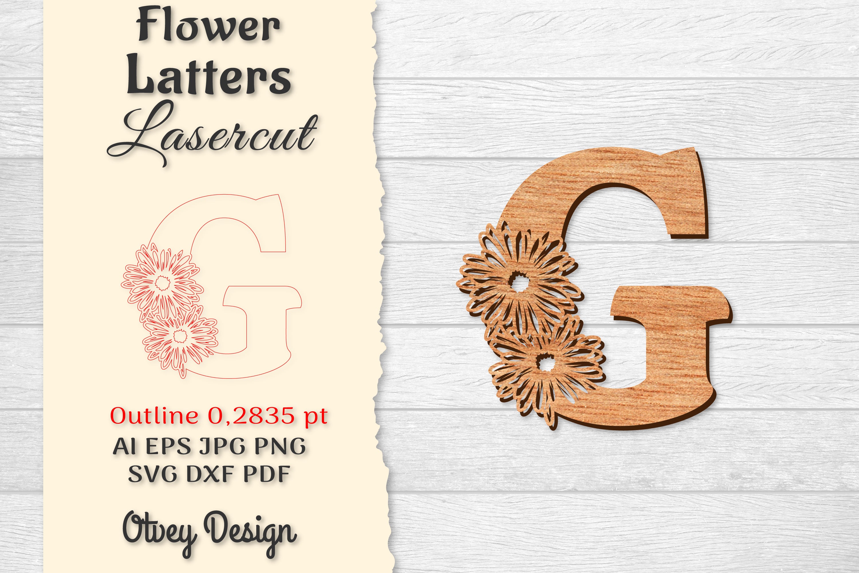 Flower Letters Laser Cut File SVG Bundle 69 - CraftNest - Digital Crafting and Art