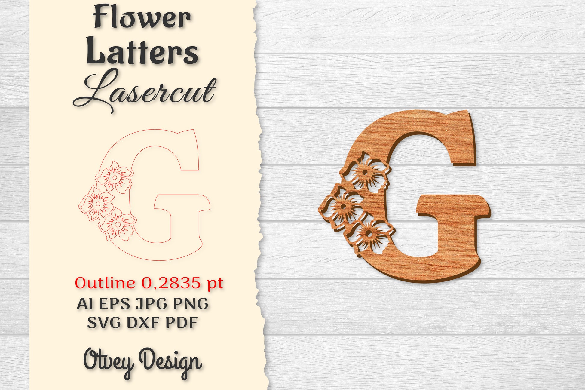 Flower Letters Laser Cut SVG Bundle 129 - CraftNest - Digital Crafting and Art