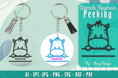 Animals Peeking Keychain SVG Bundle 13 - CraftNest - Digital Crafting and Art