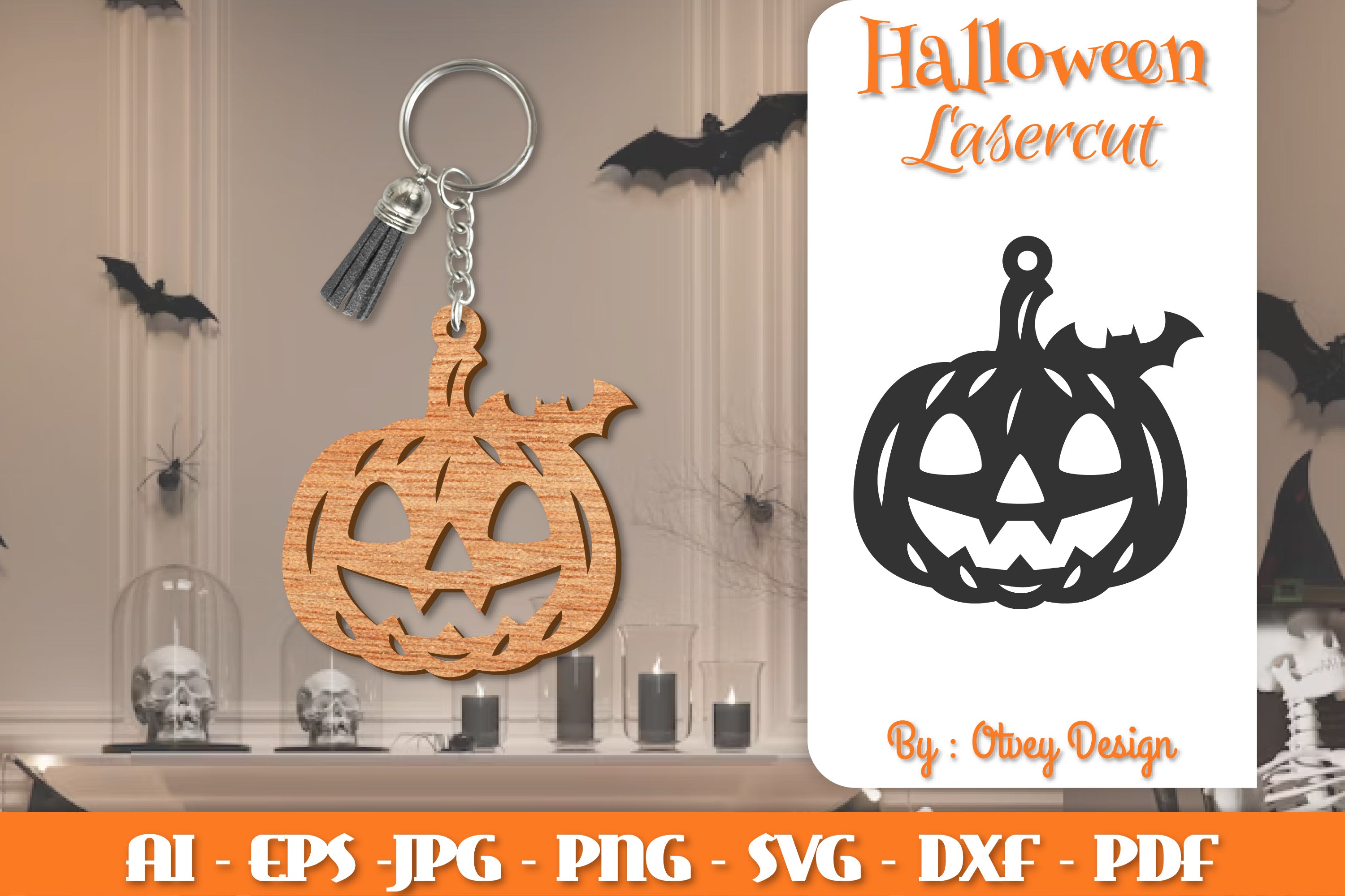 Keychain Halloween Lasercut SVG Bundle 2111 - CraftNest - Digital Crafting and Art