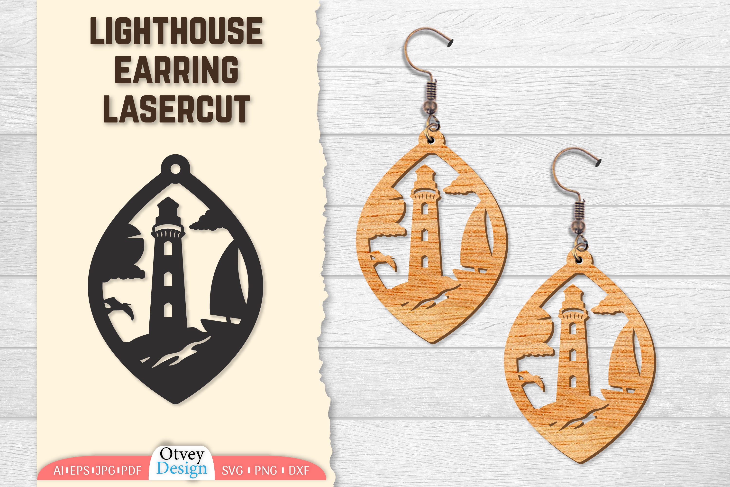 Lighthouse Earring Lasercut SVG Bundle 34 - CraftNest - Digital Crafting and Art