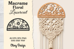 Macrame Frame Floral Lasercut SVG Bundle 7 - CraftNest - Digital Crafting and Art
