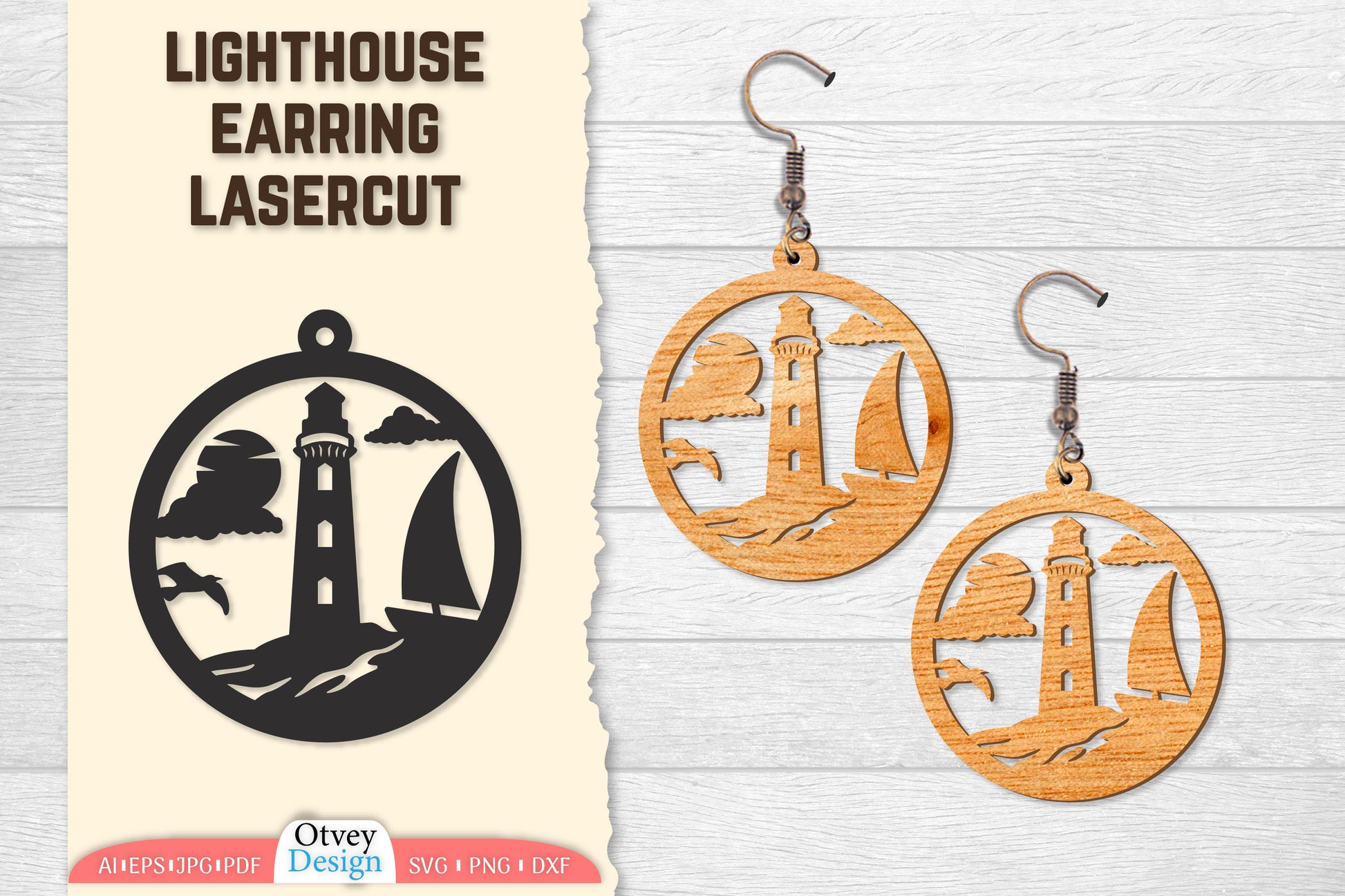 Lighthouse Earring Lasercut SVG Bundle 22 - CraftNest - Digital Crafting and Art