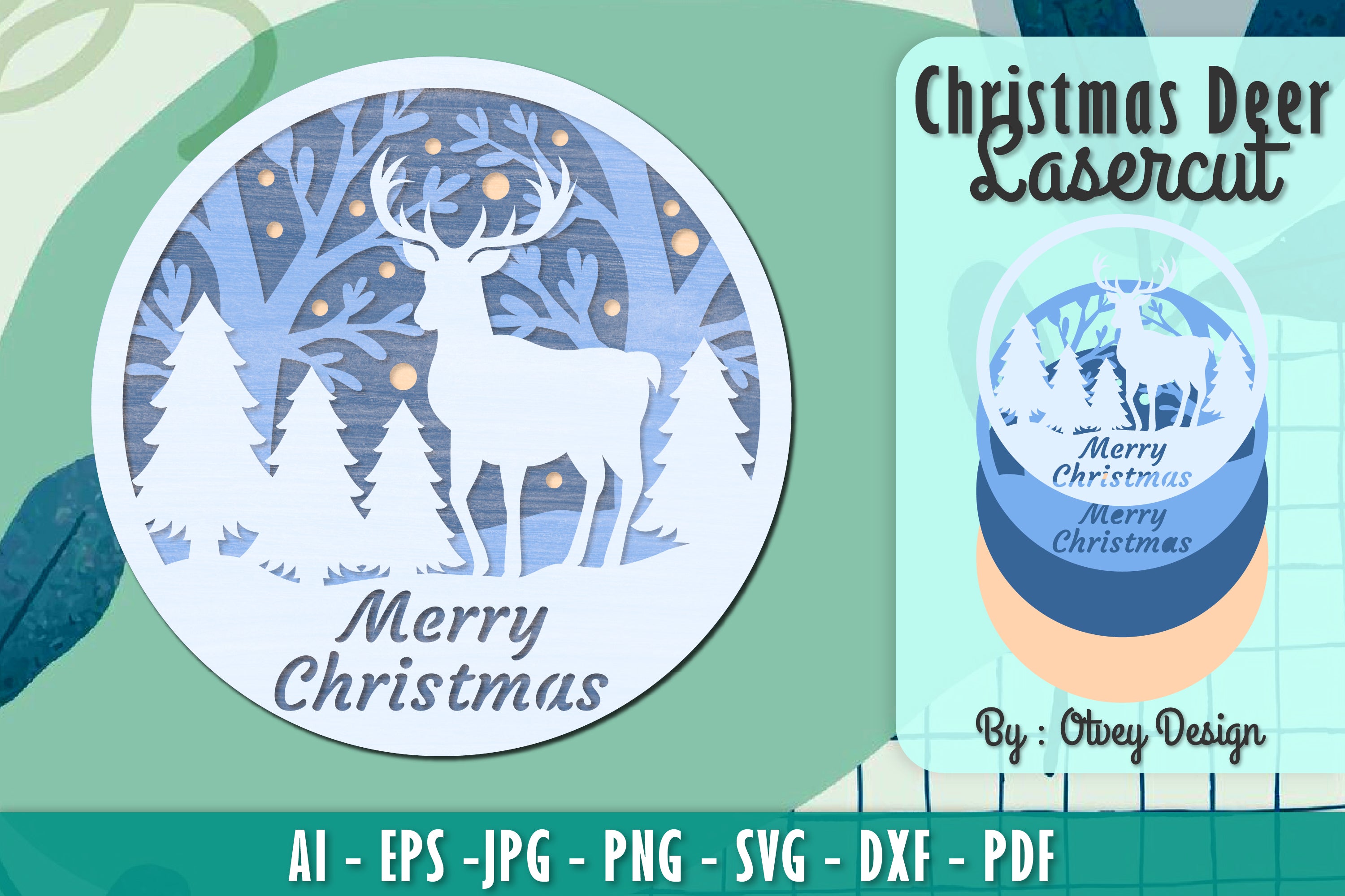 Merry Christmas Deer SVG Bundle 10 - CraftNest - Digital Crafting and Art