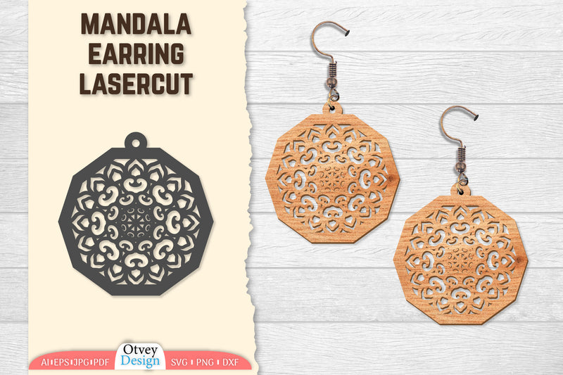 Earring Mandala Lasercut SVG Bundle 62 - CraftNest - Digital Crafting and Art