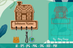 Christmas Family Keychain Home Key Holder SVG Bundle 10 - CraftNest - Digital Crafting and Art