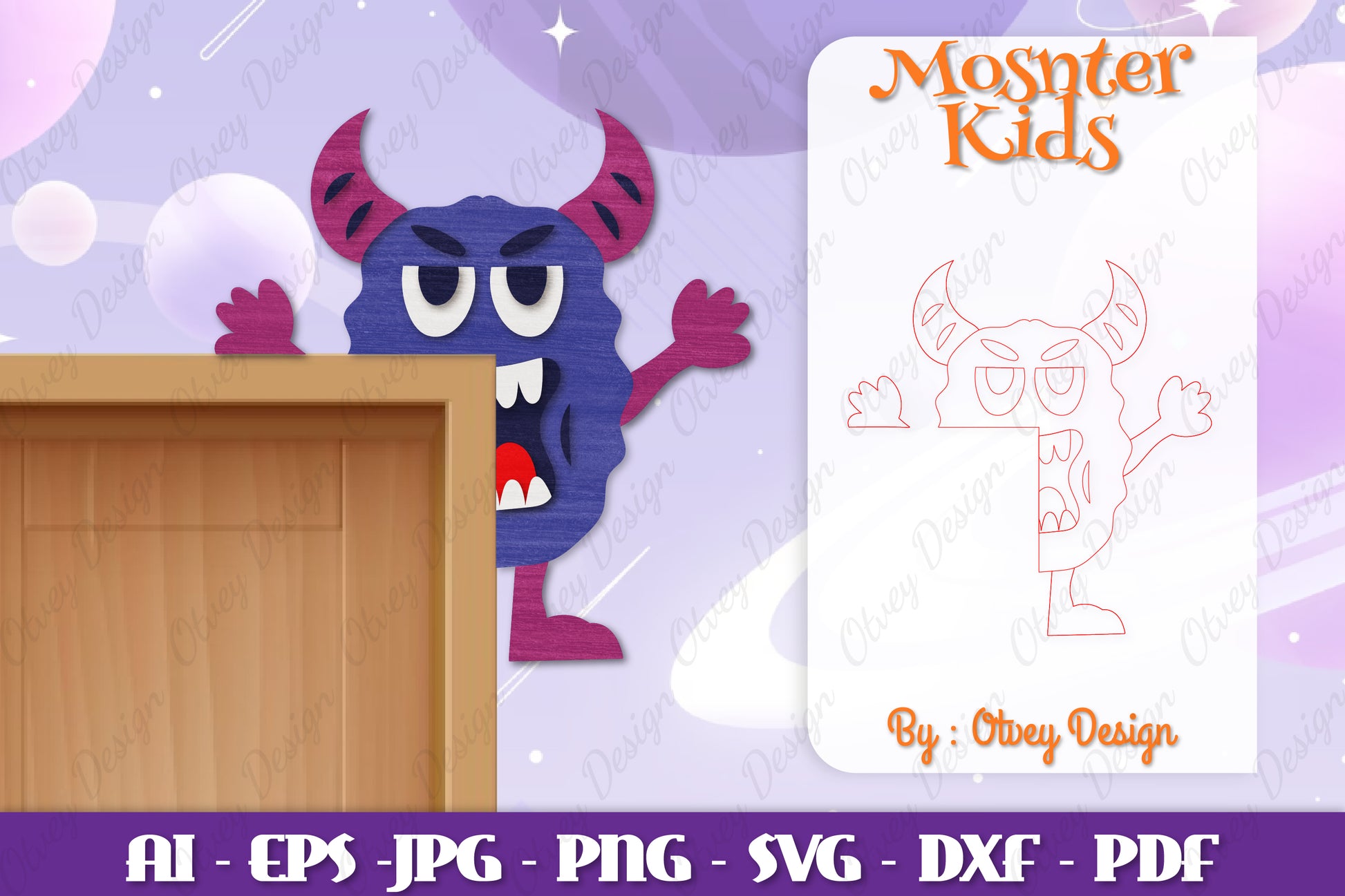 Monster Kids Corner Door Lasercut SVG Bundle 7 - CraftNest - Digital Crafting and Art