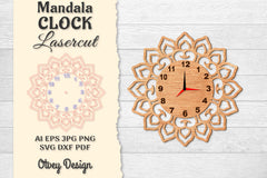 Clock Mandala Lasercut SVG Bundle 13 - CraftNest - Digital Crafting and Art